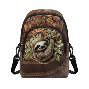 4109 Sloth Sunflower Printed Cute Crossbody Bags Messenger Bag Travel